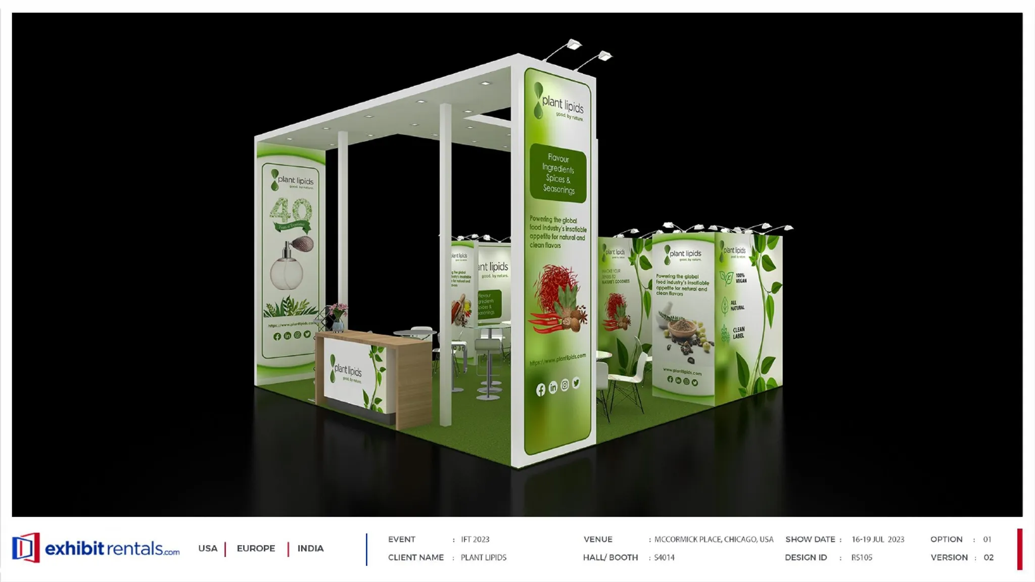 20x20 Isla booth design by Exhibit-Rentals